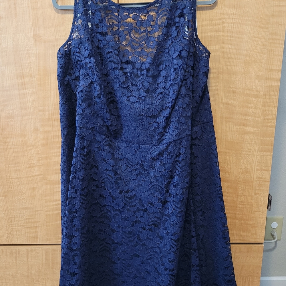 Navy Blue Lace Dress
